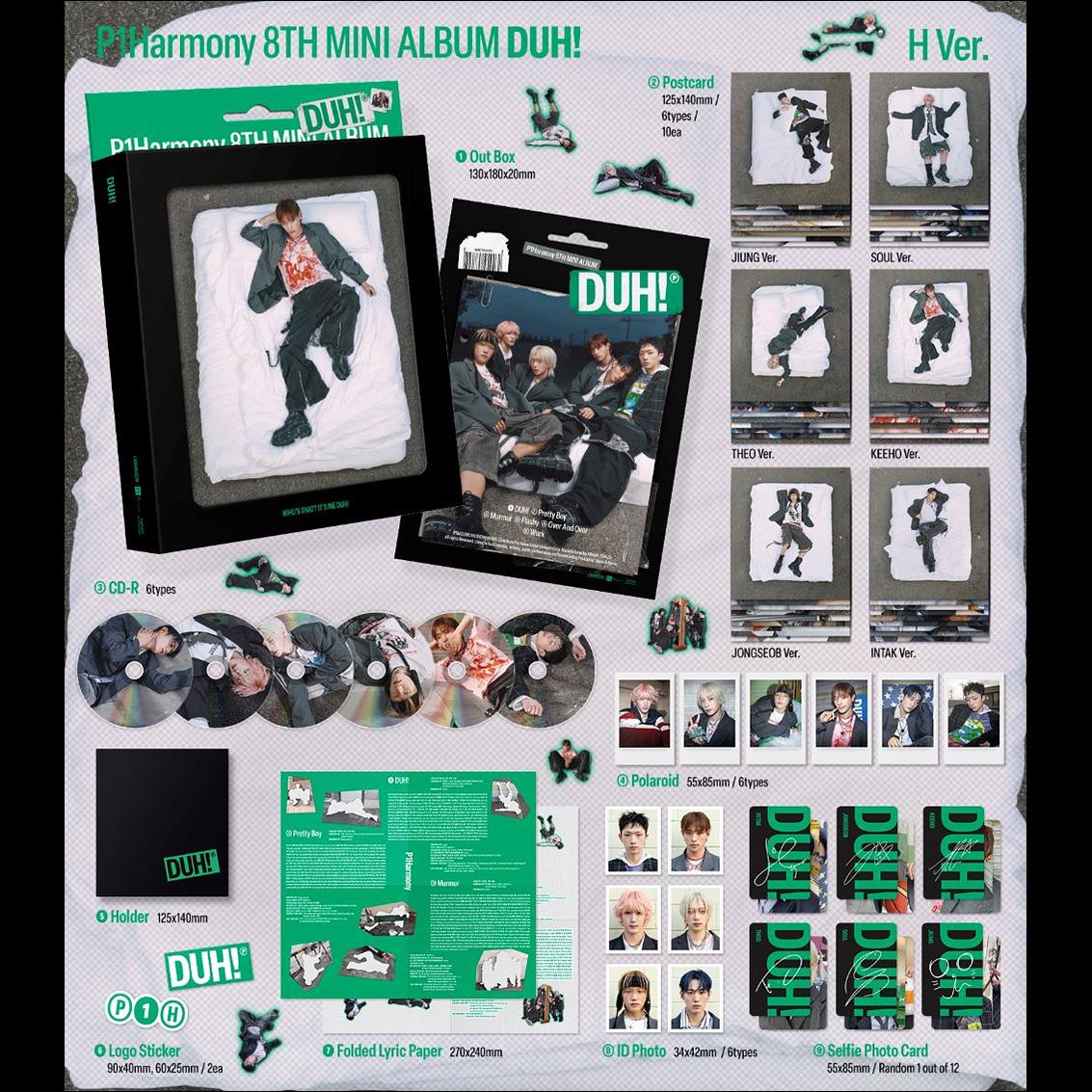 P1Harmony 8th Mini Album DUH! Compact Ver. (H Ver. / CD)
