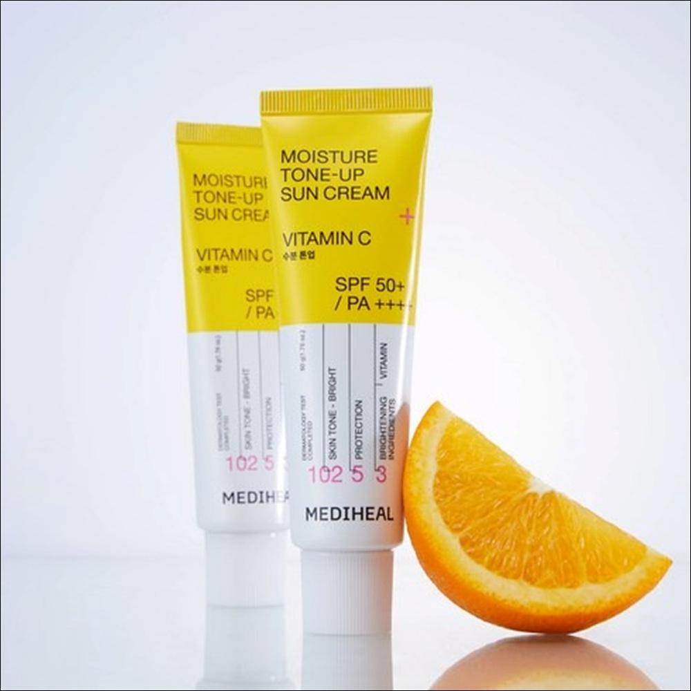 [Mediheal] Vitamide Brightening Tone-Up Sun Cream SPF50+ PA++++ - Natural Glow & Skin Brightening, 50ml | Olive's K-beauty