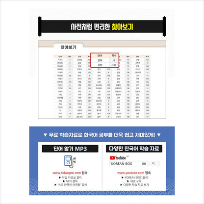 Ssokssok Korean Vocabulary King TOPIK 2 Intermediate Set (Vocabulary Book + Vocabulary Workbook) - 1800 essential words for TOPIK levels 3~4