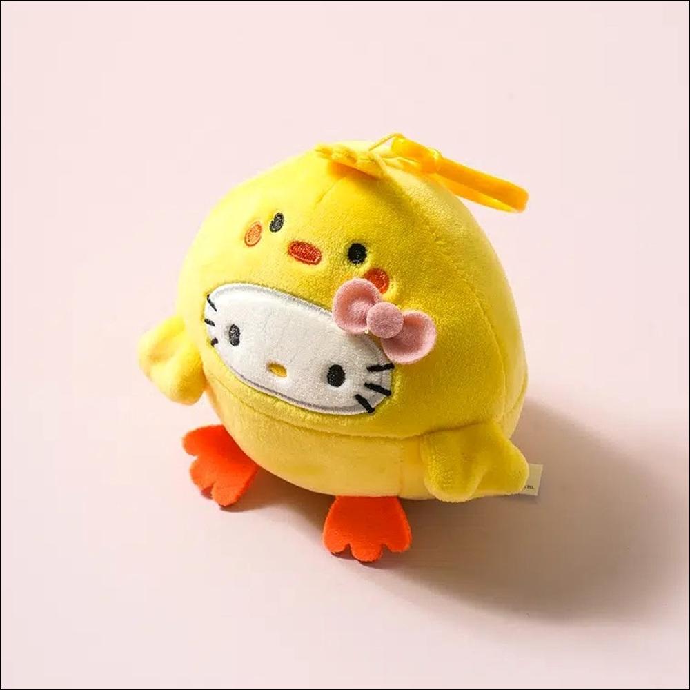 DAISO Sanrio Hello Kitty Chick Costume Plush Keyring (Yellow)