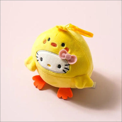 DAISO Sanrio Hello Kitty Chick Costume Plush Keyring (Yellow)