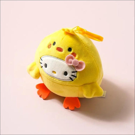 DAISO Sanrio Hello Kitty Chick Costume Plush Keyring (Yellow)