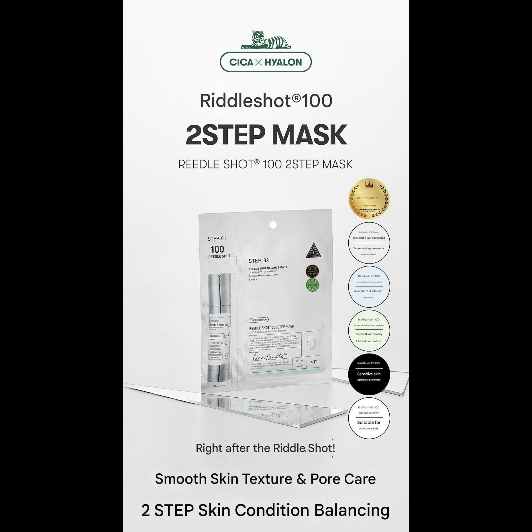 VT REEDLE SHOT 100 CICA X HYALON 2 STEP MASK (10pcs, 20pcs)