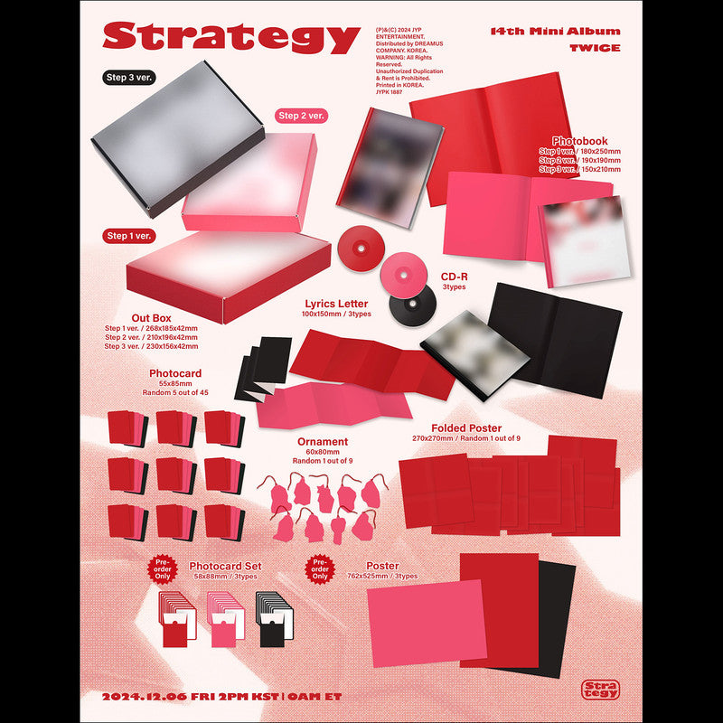 TWICE - STRATEGY 14th Mini Album (Step1 ver. Step2 ver. Step3 ver)
