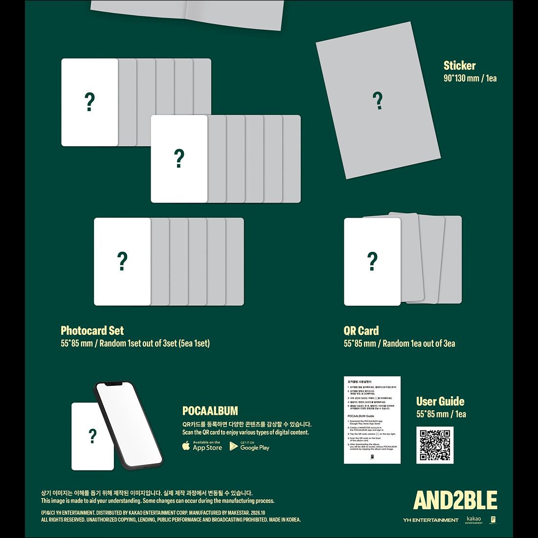 [Pre-order] AND2BLE 2nd Mini Album Sequence 02 Attraction PocaAlbum KPOP + Free Gift