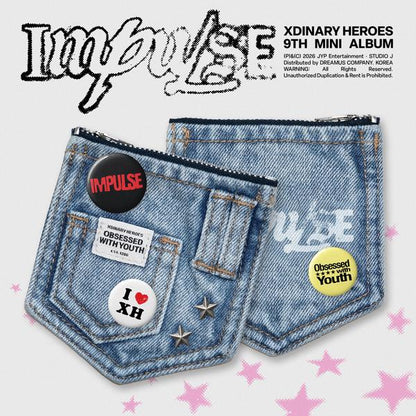 [Pre-order] Xdinary Heroes 9th Mini Album IMPULSE DENIM POUCH Ver KPOP Sealed + Free Gift