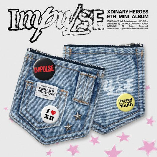 [Pre-order] Xdinary Heroes 9th Mini Album IMPULSE DENIM POUCH Ver KPOP Sealed + Free Gift