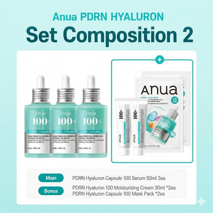 [Anua] PDRN Hyaluronic Acid Capsule Serum Multi-Pack (2ea / 3ea Full Set) - Intensive Elasticity & Deep Hydration Boost