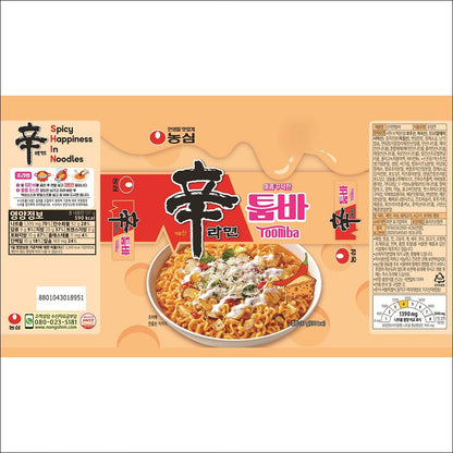 Nongshim Shin Ramyun Toomba (Creamy & Spicy Bag Noodles) 137g x 4 Packs