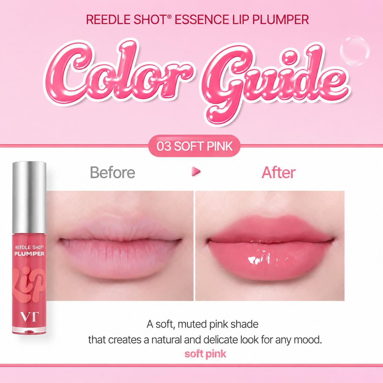 [VT] Reedle Shot Essence Lip Plumper 4ml (3 Types) | Micro-Stimulation Volumizing Lip Gloss, K-Beauty