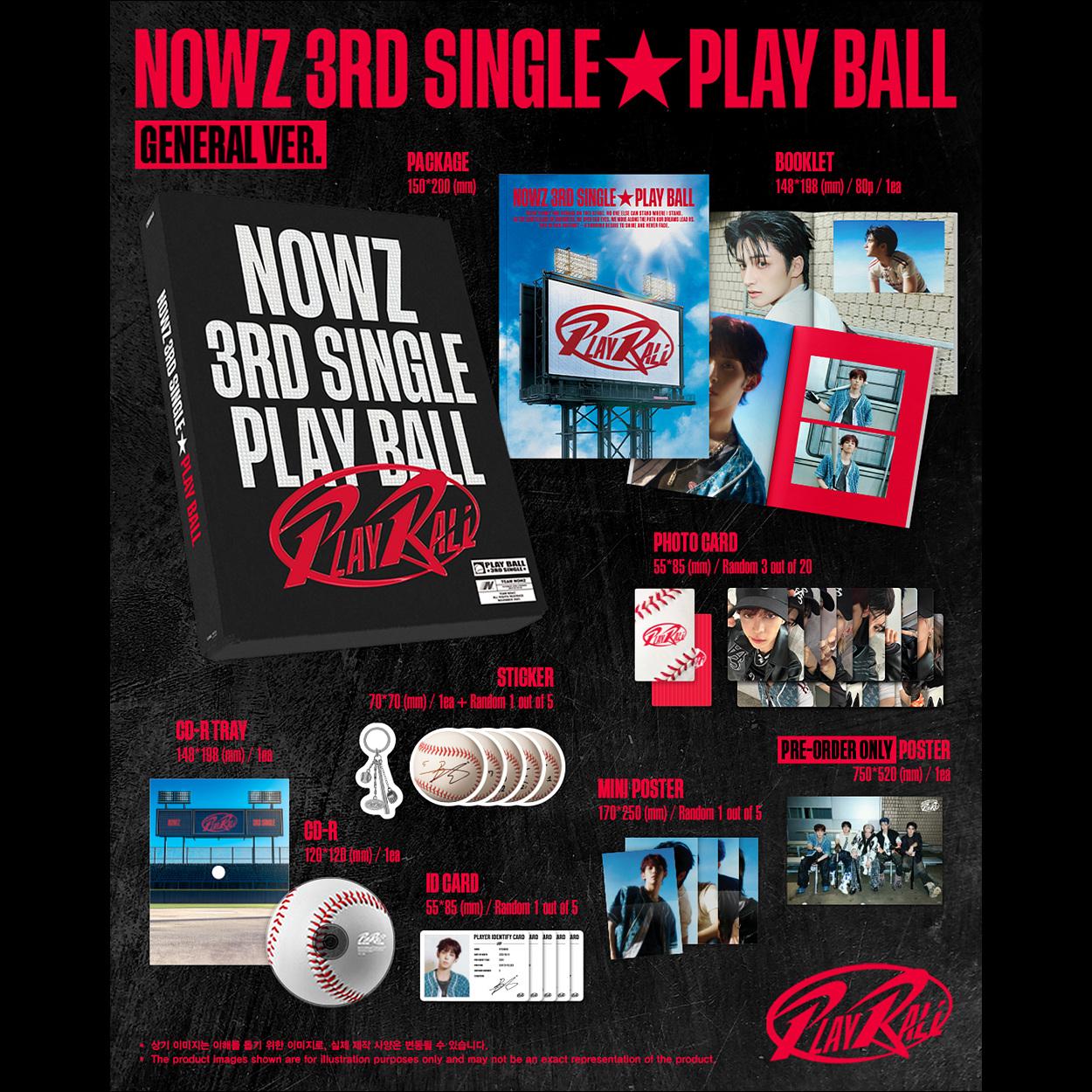 NOWZ [Play Ball] 3rd Single Album (GENERAL VER.) + Free Gift
