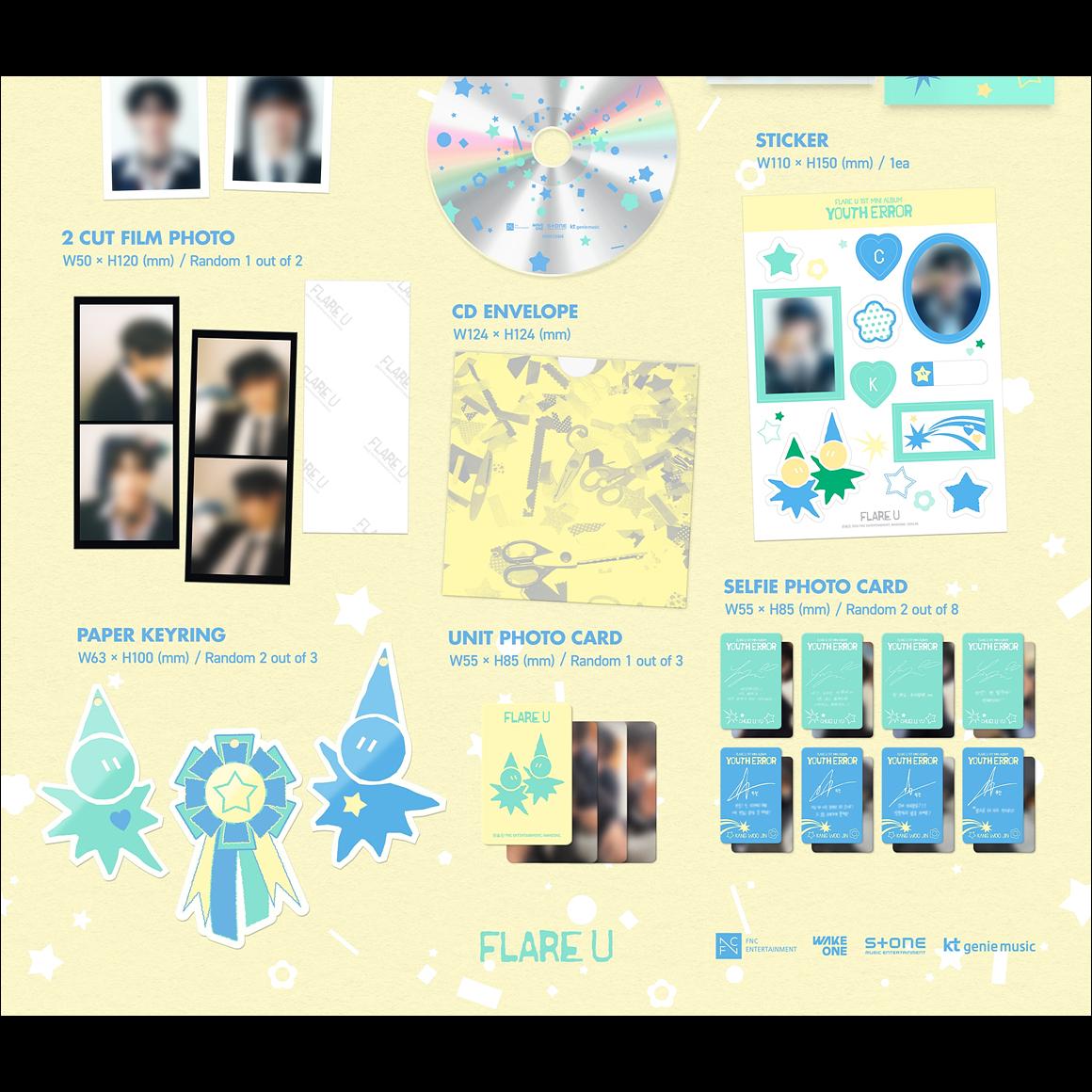 FLARE U [YOUTH ERROR] 1st Mini Album (Diary Ver.) + Free Gift