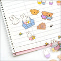 [Miffy] Daiso Korea Character Stickers 3P Set - Cute Rabbit Deco Decals for Journal & Scrapbook (Authentic)