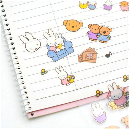 [Miffy] Daiso Korea Character Stickers 3P Set - Cute Rabbit Deco Decals for Journal & Scrapbook (Authentic)