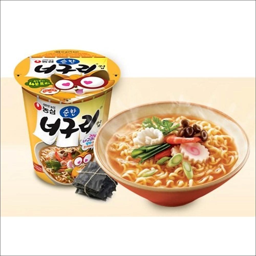 Nongshim Neoguri Cup (Mild / Mild Seafood) 63g x 6 Cups (1 Bundle)