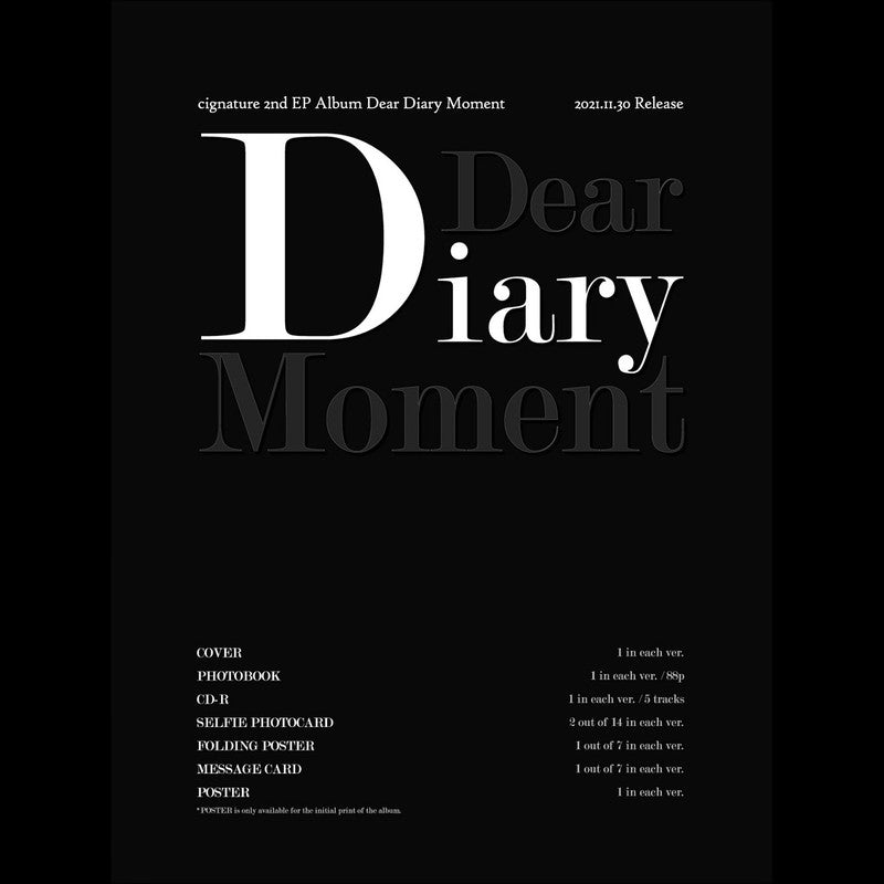 cignature [Dear Diary Moment] 2nd EP Album