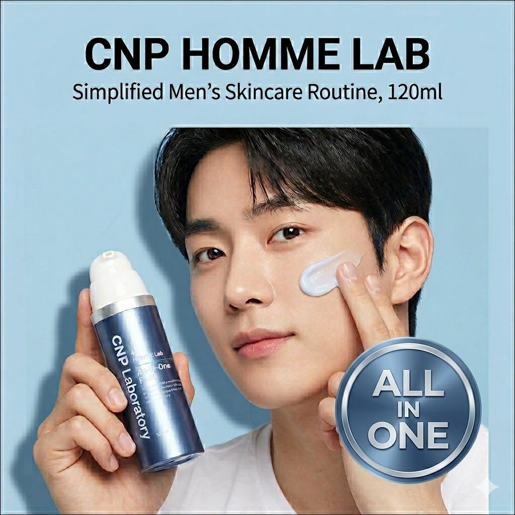 [CNP Laboratory] Homme Lab All-In-One Fluid 120ml - Men's Total Care (Toner + Lotion + Essence), Sebum Control & Soothing, K-Beauty Men's Skincare