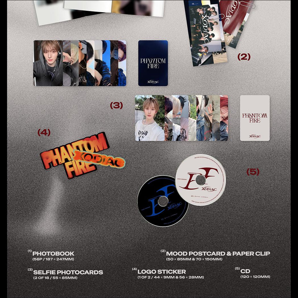 [Pre-order] XODIAC 3nd Mini Album PHANTOM FIRE(Ashen Ver. / Obsidian Ver.) + Free Gift