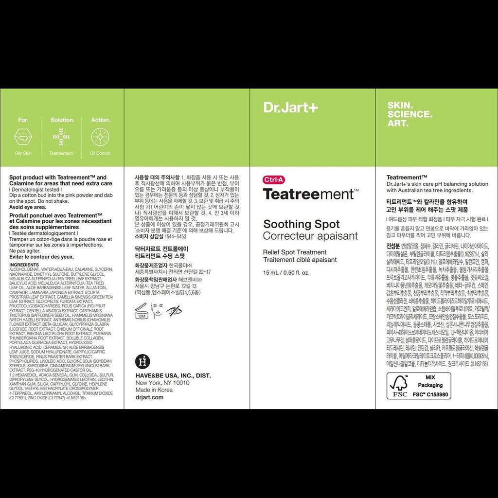 [Dr.Jart+] Ctrl-A Teatreement Soothing Spot - Targeted Intensive Care for Troubled Skin, 15ml | Olive's K-beauty