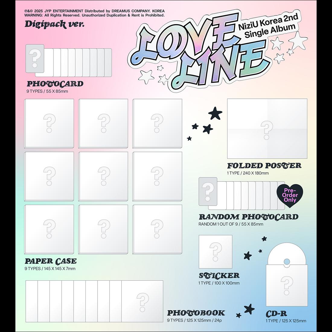 NiziU - LOVE LINE Digipack ver. / Korea 2nd Single Album