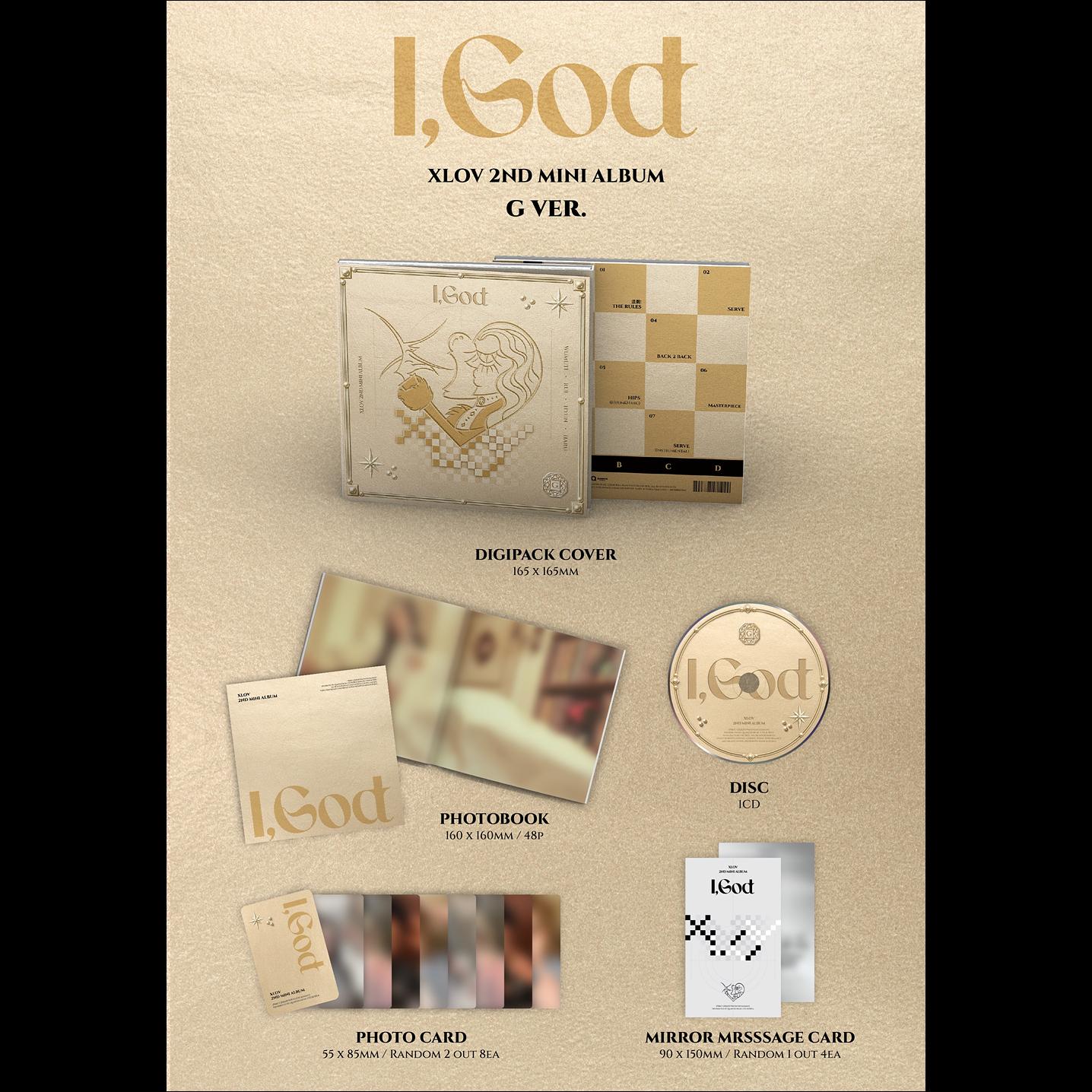 XLOV 2ND MINI ALBUM [I,God] (I VER./G VER./O VER./D VER.) + Free Gift