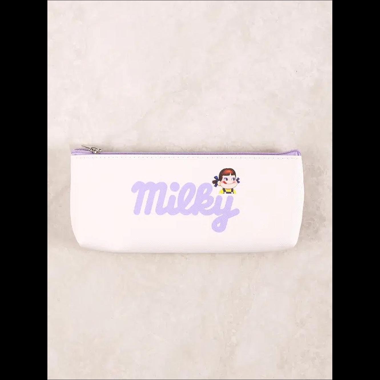 [K-Stationery] Daiso Korea Peko-chan Triangular Pencil Case - Cute Milky Girl School Supplies Organizer