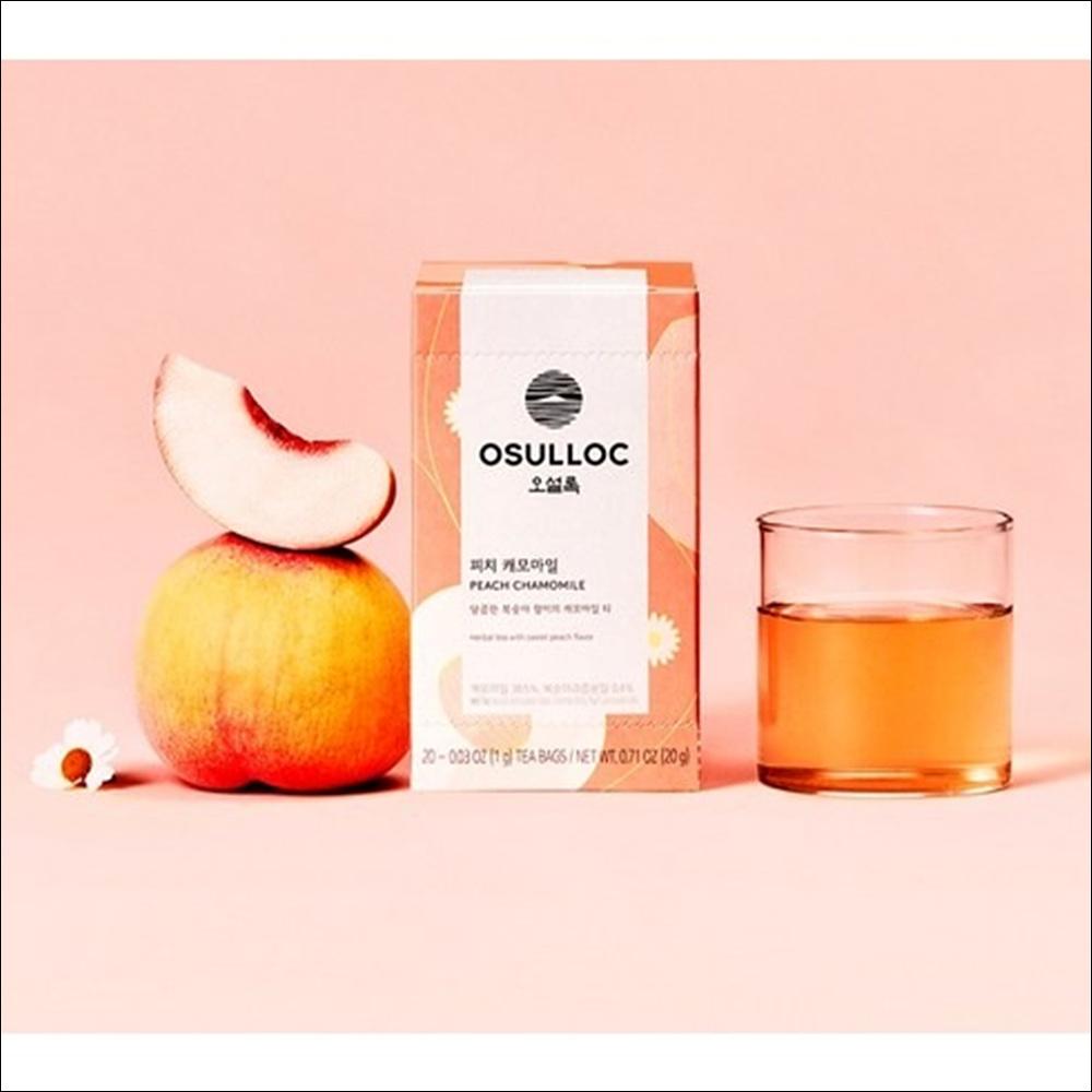 OSULLOC - PEACH CHAMOMILE TEA (Herbal tea with sweet peach flavor)