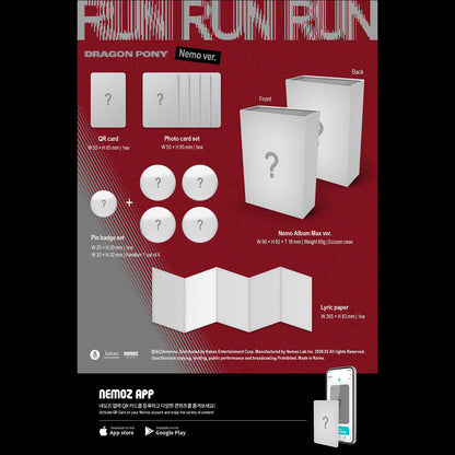 Dragon Pony [RUN RUN RUN] EP Album (NEMO ALBUM) + Free Gift