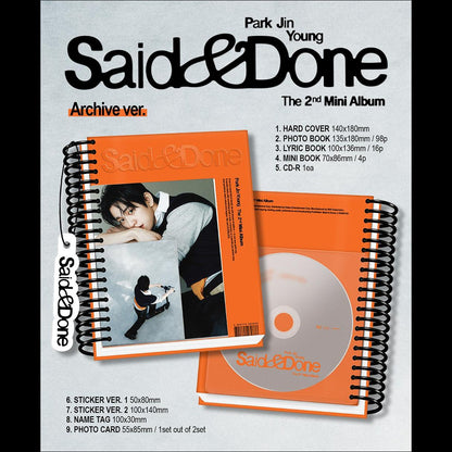 Park Jin Young (GOT7) [Said & Done] 2nd Mini Album (Archive ver.) + Free Gift