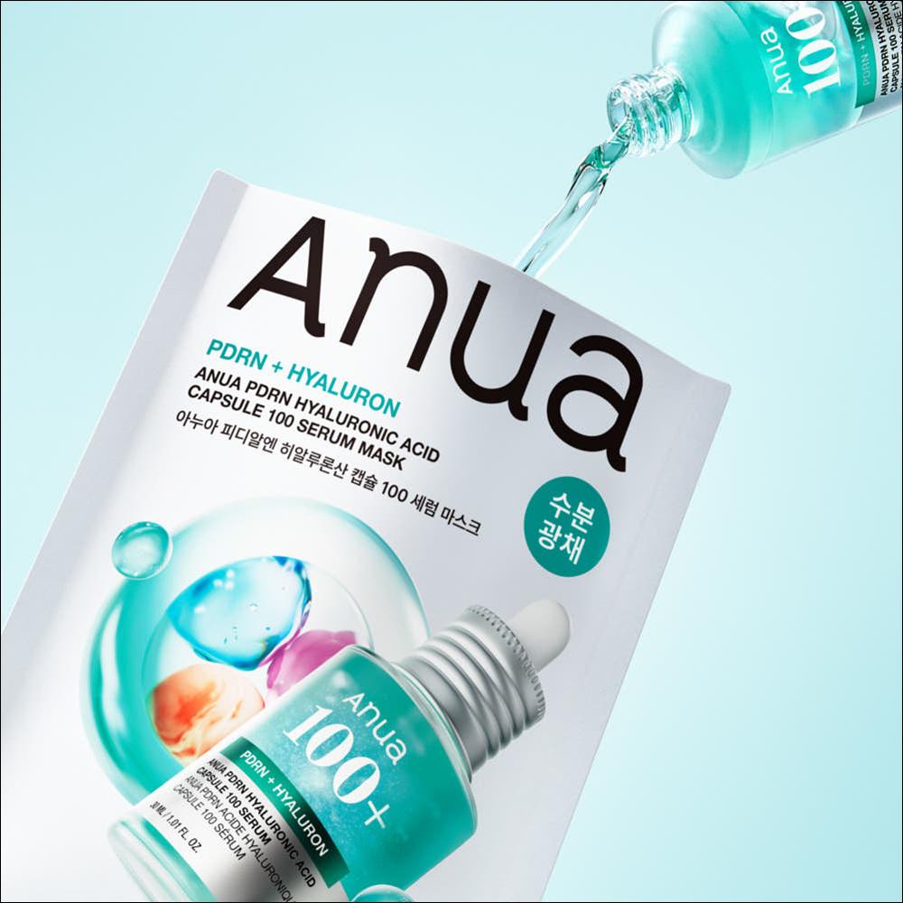 [Anua] PDRN Hyaluronic Acid Capsule 100 Serum Mask - 10 Sheets, Intensive Anti-Aging & Inner Wrinkle Care, Collagen Repair Mask, K-Beauty