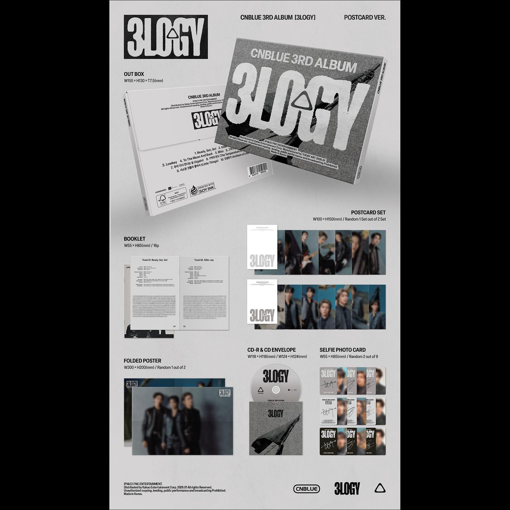 CNBLUE [3LOGY] POSTCARD VER (CD) / 3rd Album + Free Gift