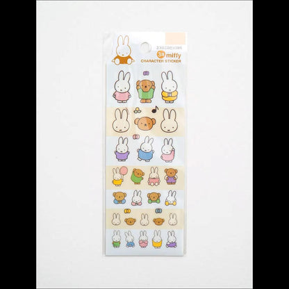 [Miffy] Daiso Korea Character Stickers 3P Set - Cute Rabbit Deco Decals for Journal & Scrapbook (Authentic)
