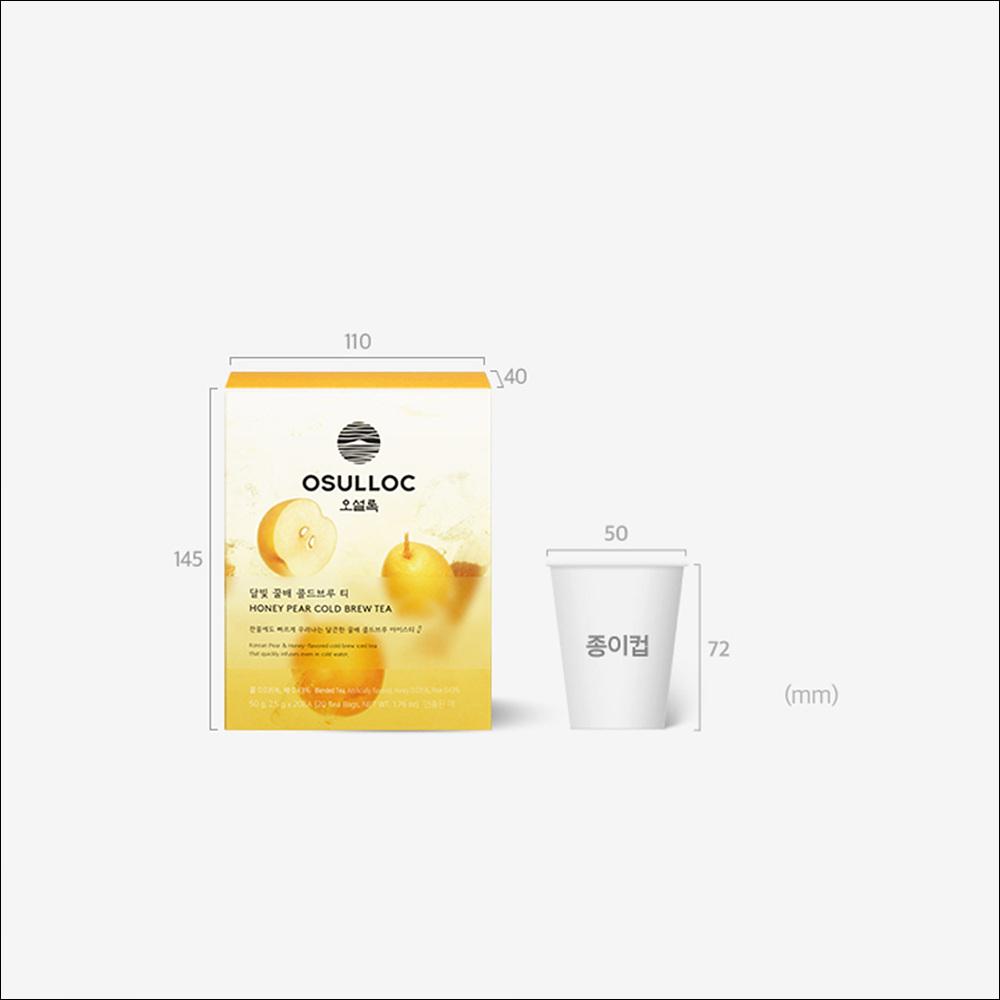OSULLOC Honey Pear Cold Brew Iced Tea Bags Quick Infusion Korean Fruit Blended Tea 50g