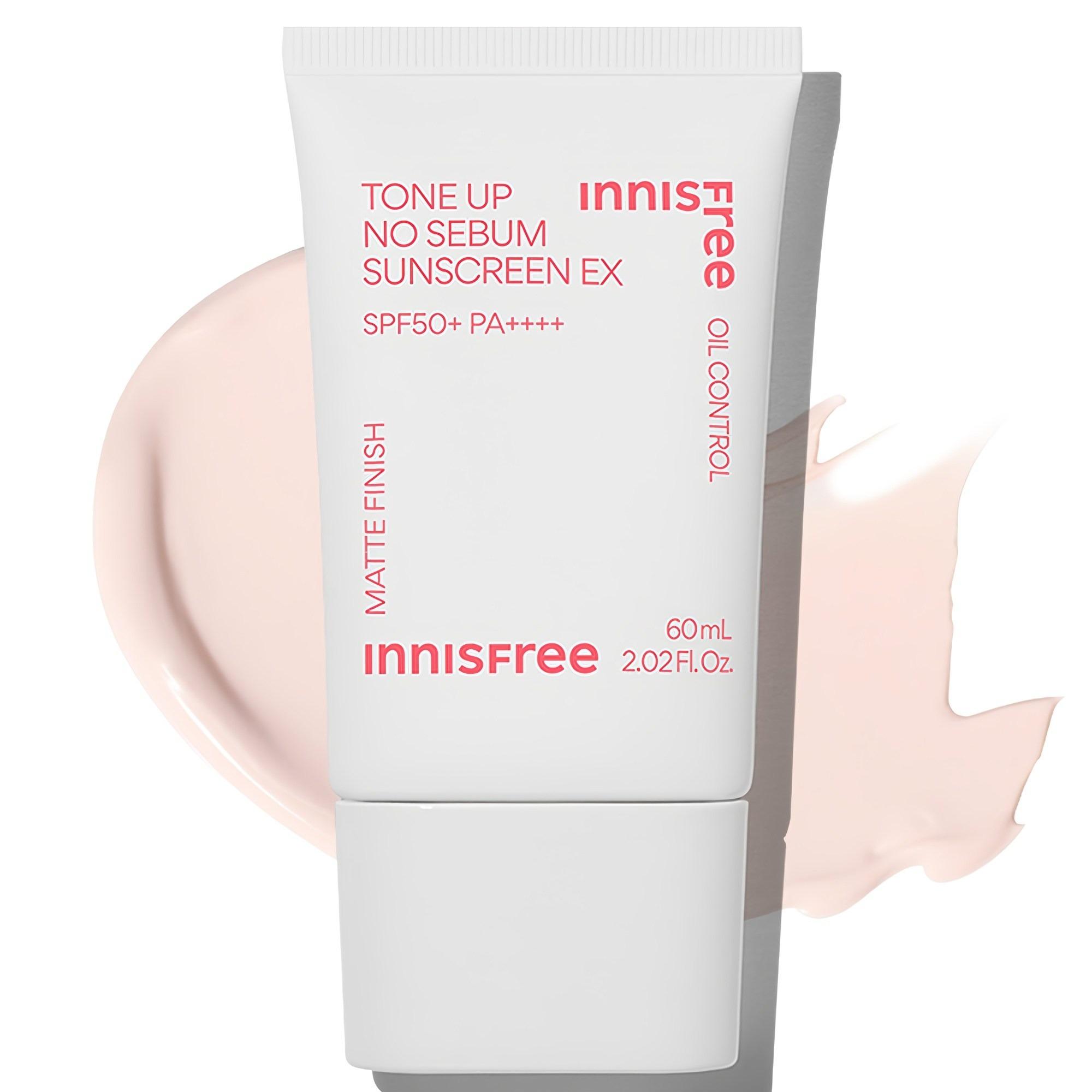 [Innisfree] Tone Up No Sebum Sunscreen EX SPF50+ PA++++ - Matte & Brightening Finish, 60ml | Olive's K-beauty