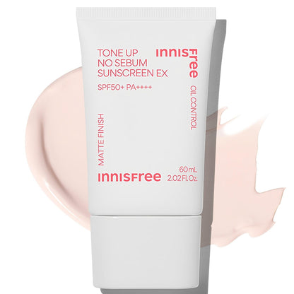 [Innisfree] Tone Up No Sebum Sunscreen EX SPF50+ PA++++ - Matte & Brightening Finish, 60ml | Olive's K-beauty