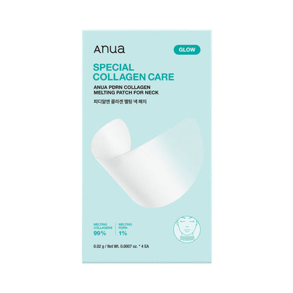 [Anua] PDRN Collagen Melting Neck Patch (4pcs) | Instant Glass Skin Anti-Wrinkle Neck Line Lifting Film, K-Beauty
