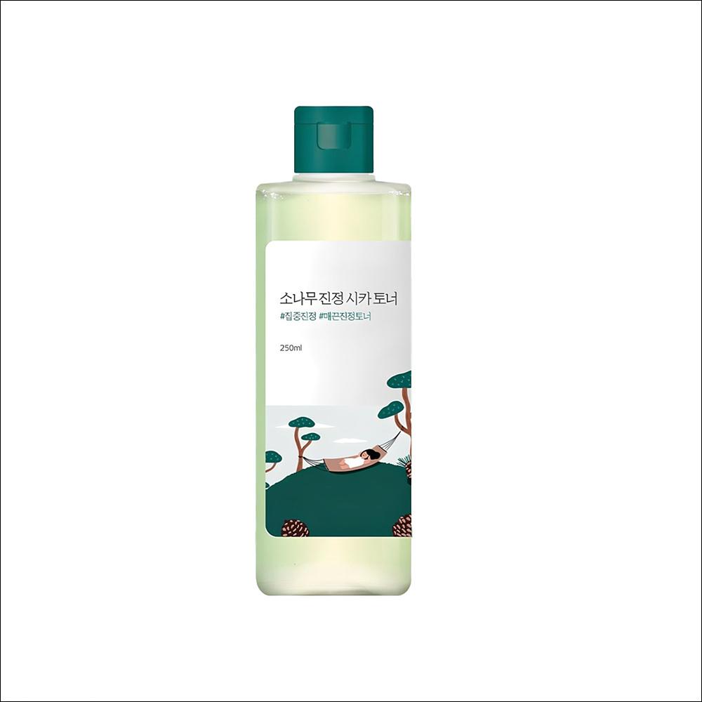 [Round Lab] Pine Tree Soothing Cica Toner - Pine Cica Activer 67% & Triple Hyaluronic Acid Calming Toner, 250ml | Olive's K-beauty