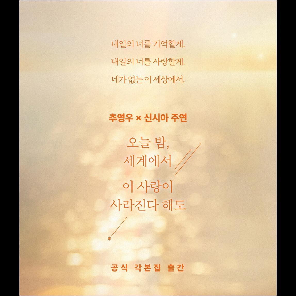 [Script Book] Even If This Love Disappears from the World Tonight (Screenplay Book)