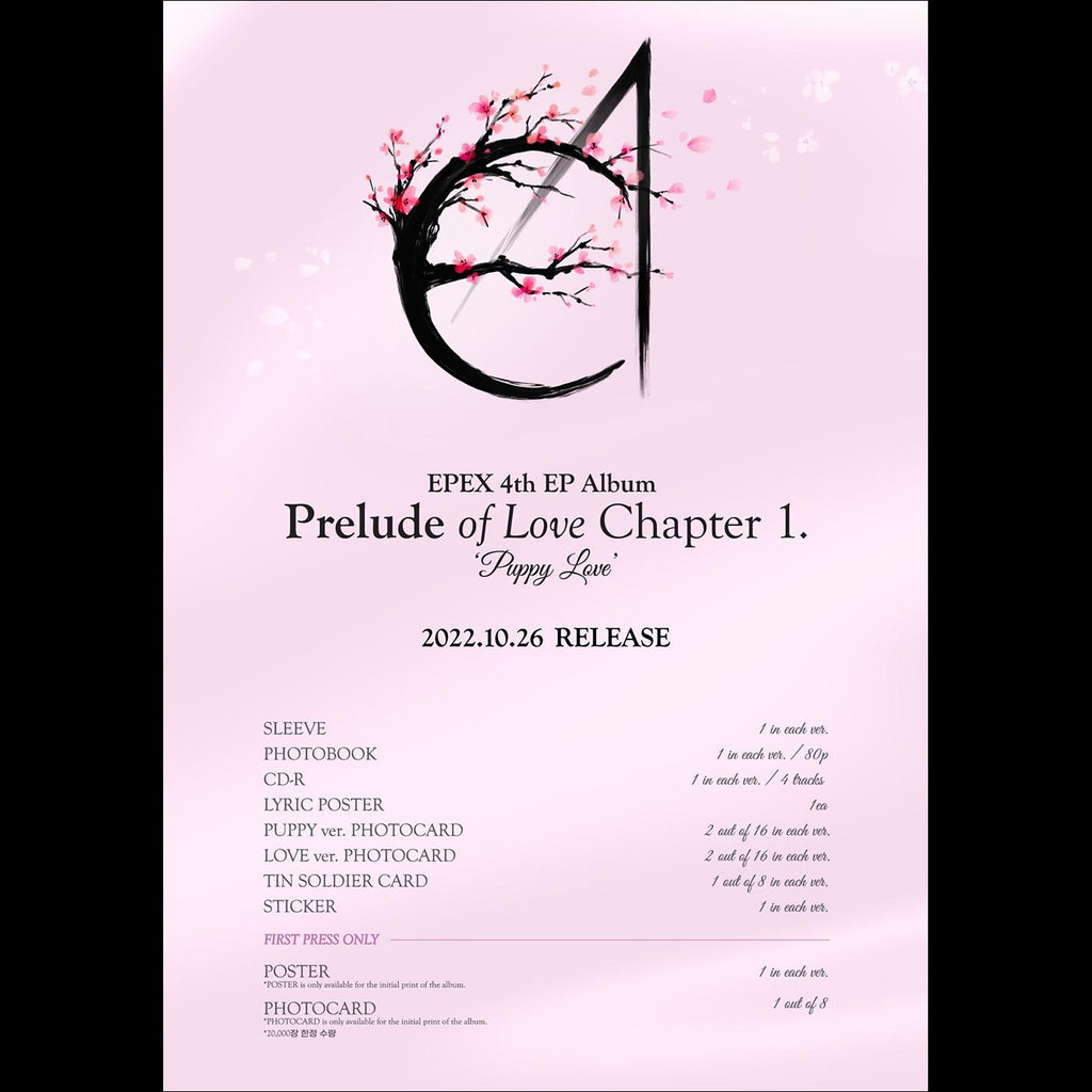 EPEX Prelute of Love Chapter 1. Puppy Love 4th EP Album