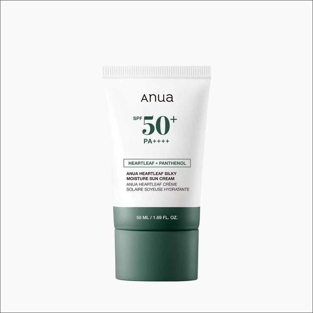 [Anua] Heartleaf Silky Moisture Sunscreen 50ml - SPF50+ PA++++, No White Cast, Non-Greasy Makeup Base, Soothing Sun Cream, K-Beauty