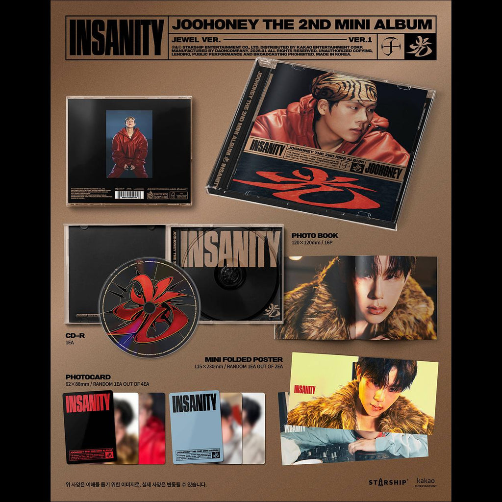 JOOHONEY(MONSTA X) - INSANITY JEWEL VER. (VER.1 / VER.2) + Free Gift
