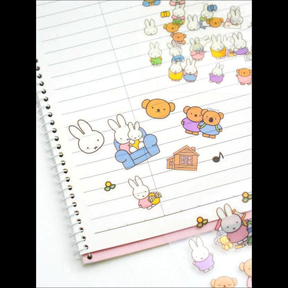 [Miffy] Daiso Korea Character Stickers 3P Set - Cute Rabbit Deco Decals for Journal & Scrapbook (Authentic)