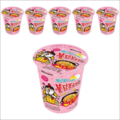 [Samyang] Carbo Buldak Hot Chicken Ramen 80g (6 Cups / 12 Cups Bundle) - Creamy Spicy Carbonara Flavor K-Noodle (Value Pack)