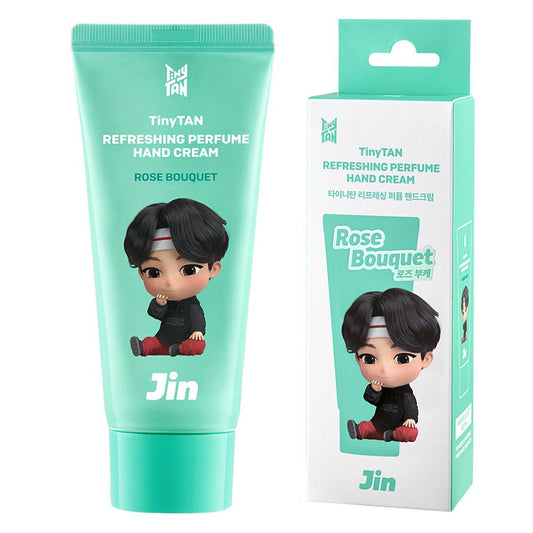 [TinyTAN] Perfume Hand Cream 50ml Jin Edition - Elegant Rose Bouquet Scent, Moisturizing Shea Butter Hand Lotion, BTS Goods