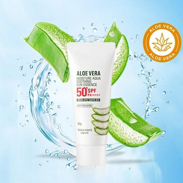 [KWAILNARA] Aloe Vera Moisture Aqua Soothing Sun Essence - SPF50+ PA++++ Hydrating Cooling Sunscreen, 50g | Olive's K-beauty