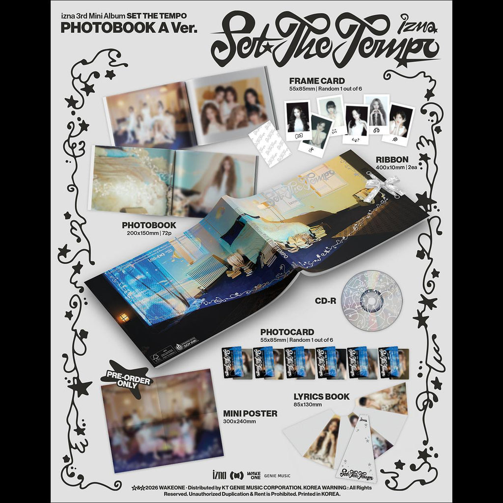 [Pre-order] izna [SET THE TEMPO] PHOTOBOOK A Ver. / PHOTOBOOK B Ver. + Free Gift