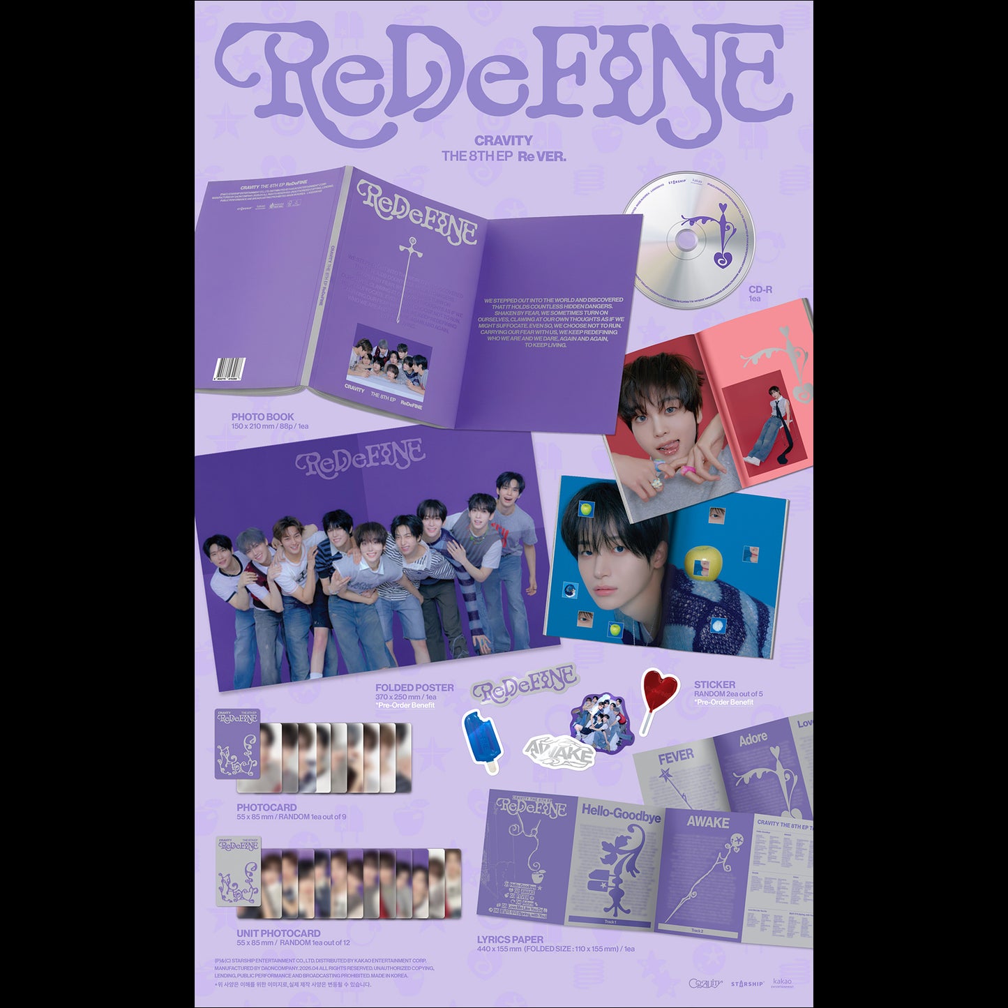 (Re VER.) CRAVITY [ReDeFINE] THE 8TH EP Album + Free Gift