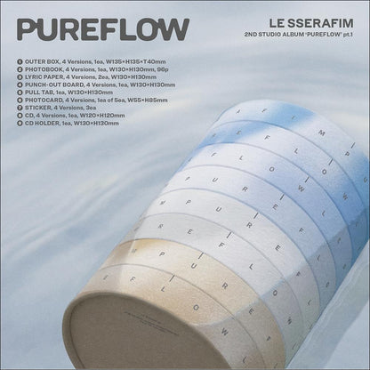 [NO POB] LE SSERAFIM ['PUREFLOW' pt.1] 2nd Studio Album (Standard ver.) + Free Gift
