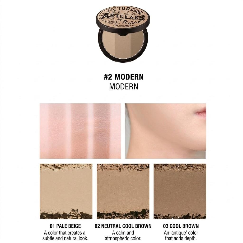 [Too Cool For School] Artclass By Rodin Shading Expert Kit (Modern) | 9.5g Cool Tone Shading Powder + Dual Contour Brush, K-Beauty