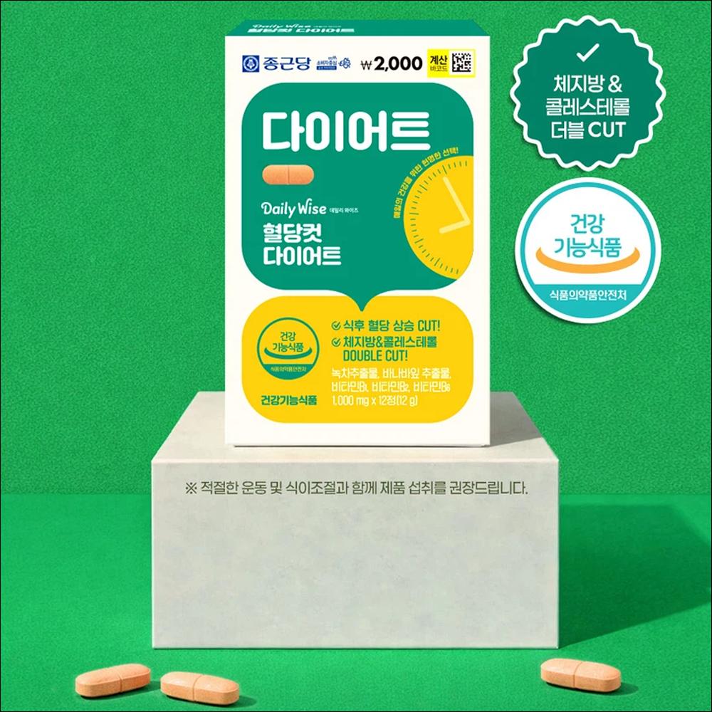[Chong Kun Dang] Daily Wise Blood Sugar Cut Diet (12 Tablets, 12-Day Supply) | Banaba Leaf Extract & Garcinia Weight Loss Supplement